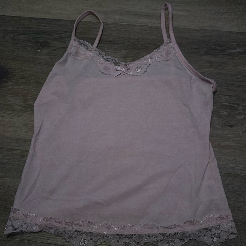 pink bow lace tank top